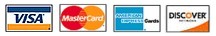 Visa, MasterCard, American Express, Discover